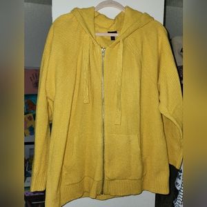 Yellow torrid zip up hoodie sweater